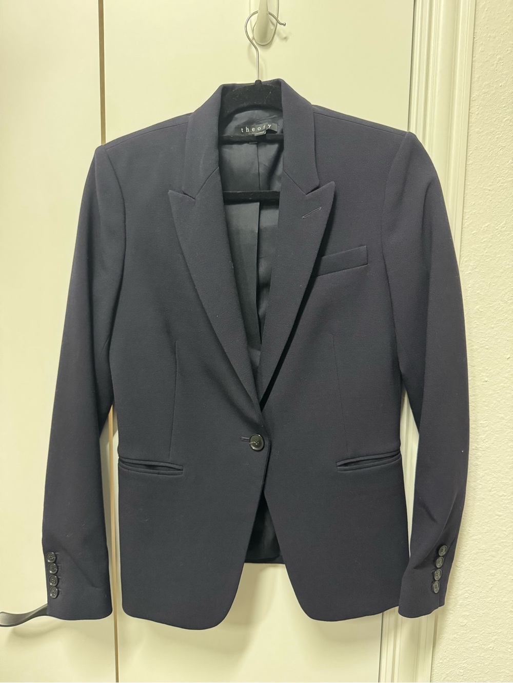 Theory Navy Single-Button Blazer